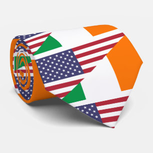 Irish American Pride US Ireland Flag Stropdas