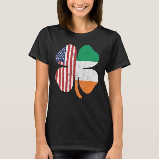 Irish American Shamrock Design Outfit St. Patrick' T-shirt (Voorkant)
