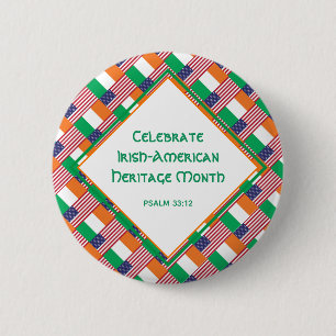 IRISH-AMERIKAANSE Christelijke feestdag Ronde Button 5,7 Cm