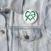 Irish Anarchy Heart Symbol Button Badge (In situ)