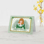 Irish Angel & Banner - Blank Inside Kaart (Gele Bloem)