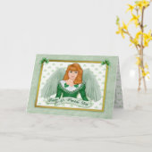 Irish Angel & Banner - Verse Inside Kaart (Gele Bloem)