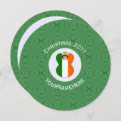 Irish Angel Flag Christmas Personalize Round Kaart (Voorkant / Achterkant)