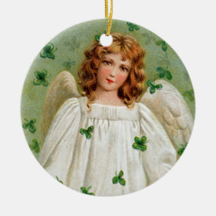 Irish Angel-kerstversiering. Nollaig Shona Duit Keramisch Ornament
