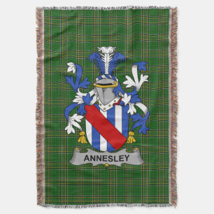 Irish Annesley Coat of Arms Family Crest Ireland Deken