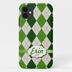 Irish Argyle met naamplaatje iPhone 11 Hoesje