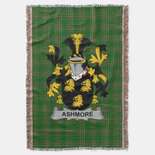 Irish Ashmore Coat of Arms Family Crest Ireland Deken