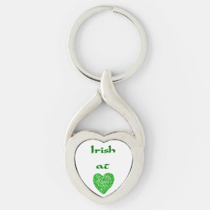 Irish at Heart Groene hartvormige Sleutelhanger