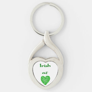 Irish at Heart Groene hartvormige Sleutelhanger
