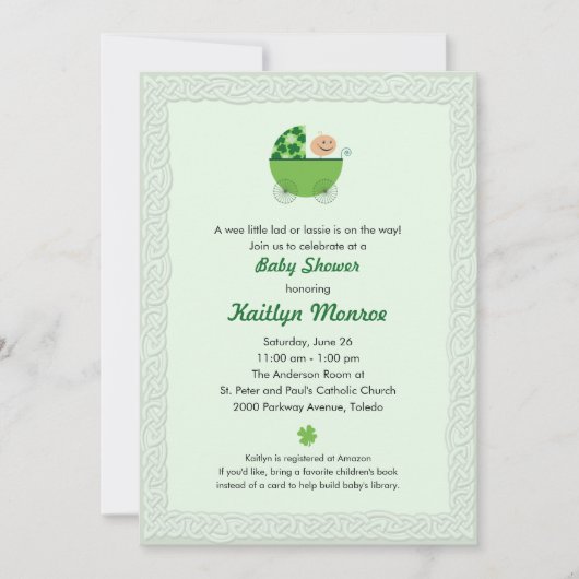 Irish Baby Buggy Shower - uitnodiging (Voorkant)