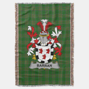 Irish Barran Coat of Arms Family Crest Ireland Deken