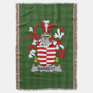Irish Barrett Coat of Arms Family Crest Ireland Deken