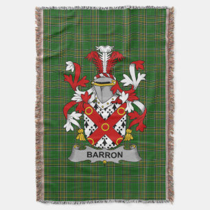 Irish Barron Coat of Arms Family Crest Ireland Deken
