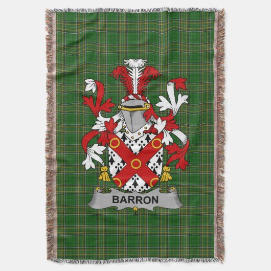 Irish Barron Coat of Arms Family Crest Ireland Deken (Voorkant Verticaal)