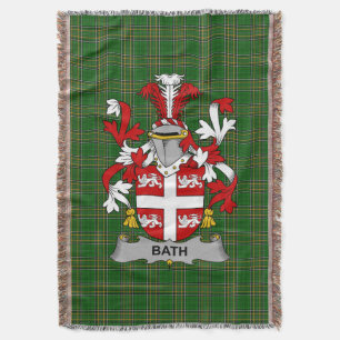 Irish Bath Coat of Arms Family Crest Ireland Deken