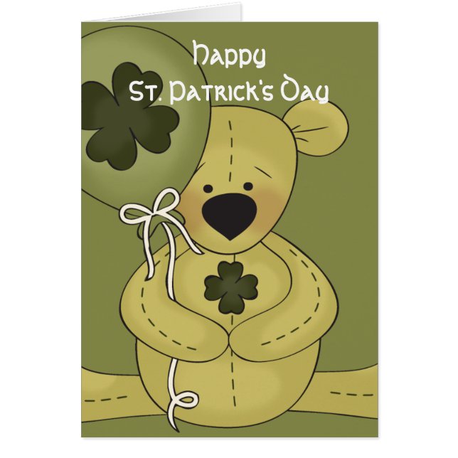 Irish Bear Happy St. Patrick's Day Card 2 (Devant)