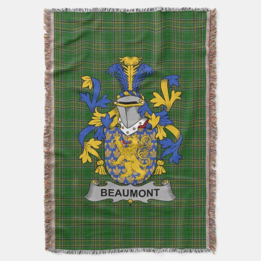 Irish Beaumont Coat of Arms Family Crest Ireland Deken (Voorkant Verticaal)