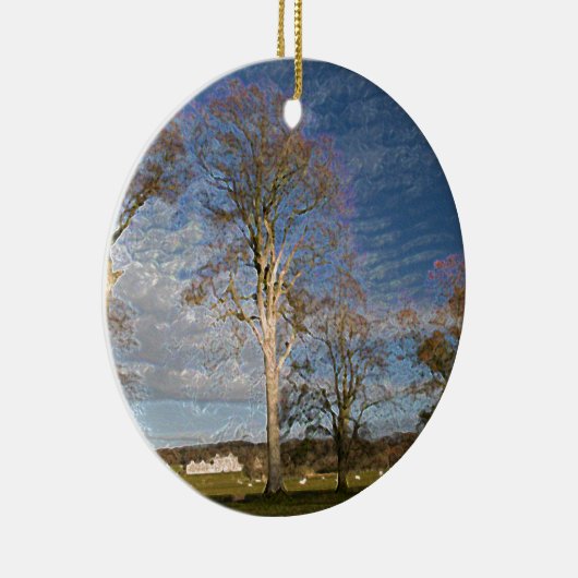 Irish Beech Trees Keramisch Ornament (Rechts)