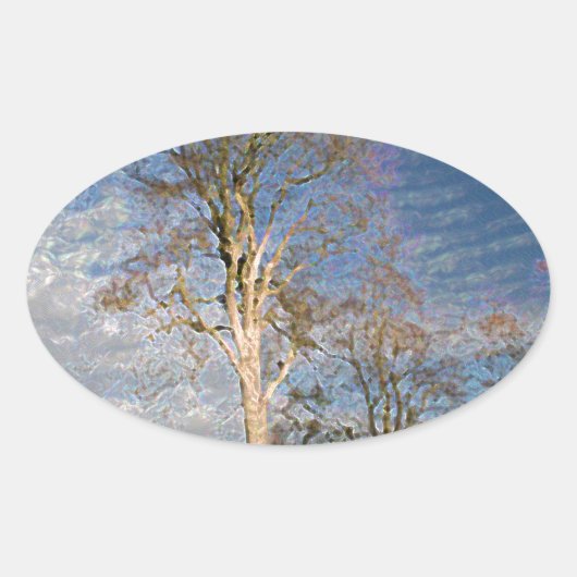 Irish Beech Trees Ovale Sticker (Voorkant)