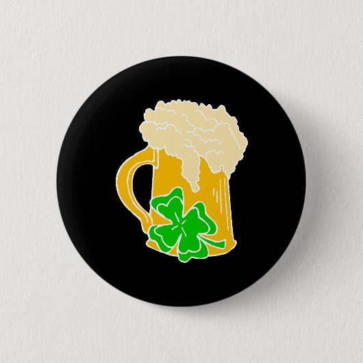 Irish Beer en Shamrock Ronde Button 5,7 Cm (Voorkant)