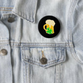 Irish Beer en Shamrock Ronde Button 5,7 Cm (In situ)
