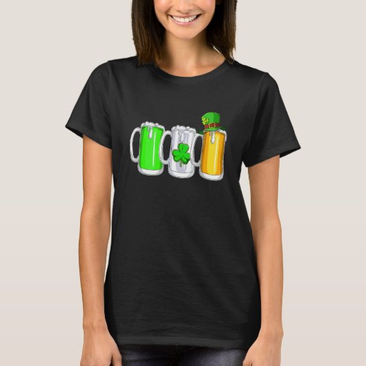 Irish Beer Ireland Flag St Pattys Day Mannen Women T-shirt (Voorkant)