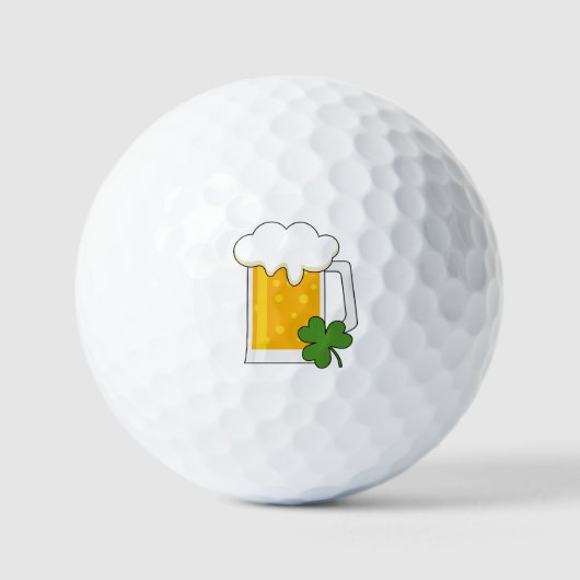 Irish Beer Mok met Shamrock Clover Golfballen (Voorkant)