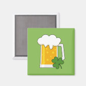Irish Beer Mok met Shamrock Clover Magneet (Voorkant / Achterkant)