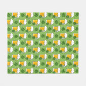 Irish Beer Mok met Shamrock Clover Pattern Fleece Deken (Voorkant (Horizontaal))