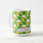 Irish Beer Mok met Shamrock Clover | personalisere (Voorkant links)