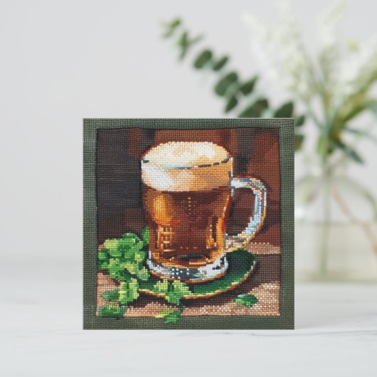 Irish beer needlepoint kaart (Staand voorkant)