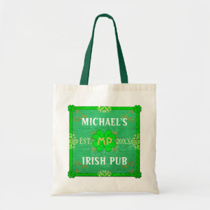 Irish Beer Pub Brewpub Green   Aangepaste naam Tote Bag