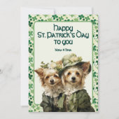 Irish Belles: St. Pat's Duo Hond Feestdagenkaart (Voorkant)