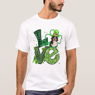 Irish Bernese Mountain Dog Shamrock Lucky Clover I T-shirt