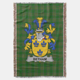 Irish Betham Coat of Arms Family Crest Ireland Deken