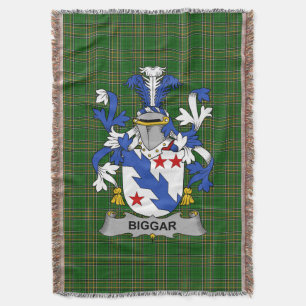 Irish Biggar Coat of Arms Family Crest Ierland Deken