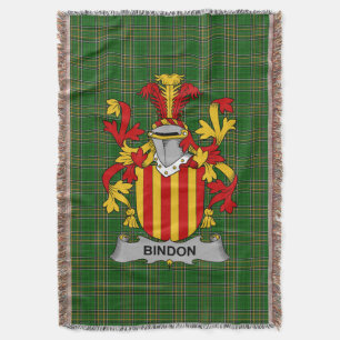 Irish Bindon Coat of Arms Family Crest Ireland Deken