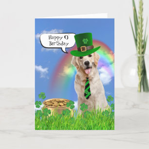 Irish Birthday Golden Retriever Feestdagen Kaart