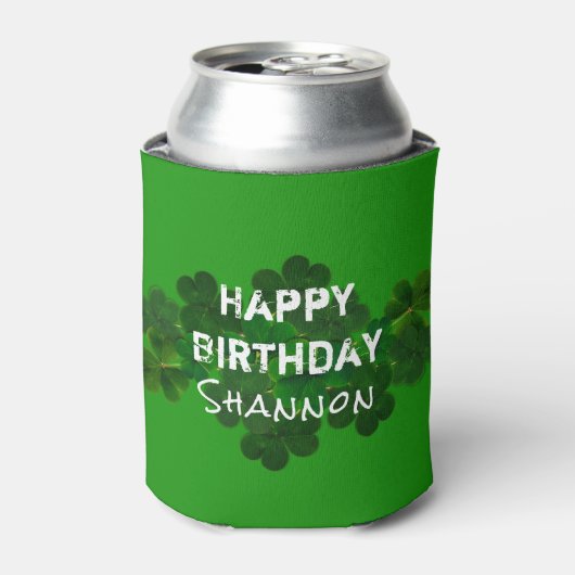 Irish Birthday Personalized Drink Coozie (Blikje Voorkant)