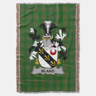 Irish Bland Coat of Arms Family Crest Ireland Deken