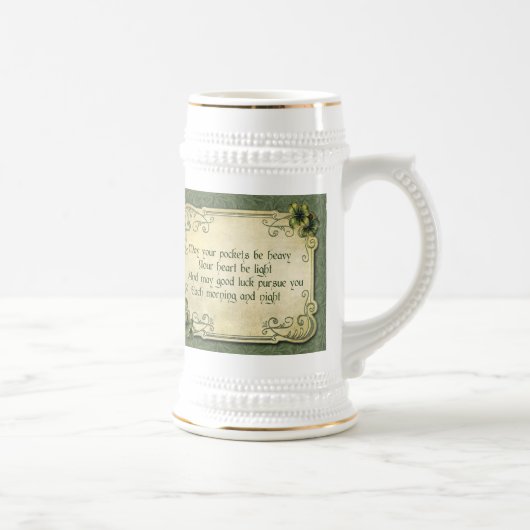 Irish Blessing and Shamrocks Bierpul (Rechts)