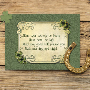  Irish Blessing and Shamrocks Briefkaart