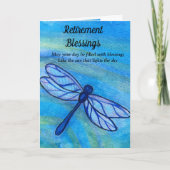 Irish Blessing Blue Dragonfy Moed Pensioen Kaart (Voorkant)