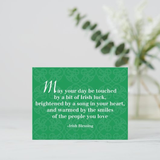 Irish Blessing Briefkaart (Staand voorkant)