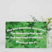 Irish Blessing Briefpapier (Staand voorkant)