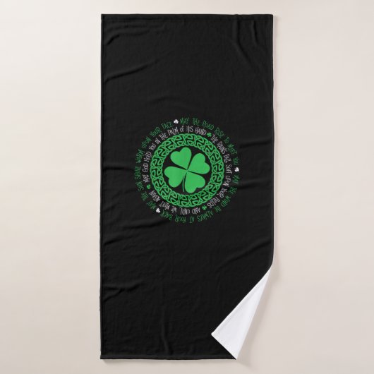Irish Blessing Celtic Knot 4 Clover à feuille - St (Serviette de bain)