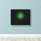 Irish Blessing Celtic Knot 4 Leaf Clover - St. Pat Canvas Afdruk (Insitu (Houten vloer))