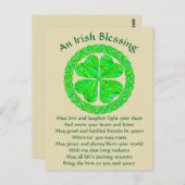 Irish Blessing Celtic Shamrock Briefkaart (Voorkant / Achterkant)