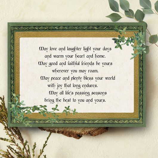 Irish Blessing & Clover in Lijst Feestdagenkaart