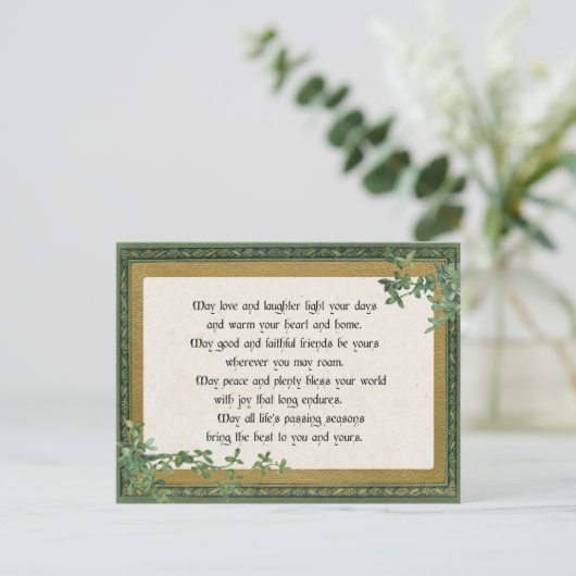  Irish Blessing & Clover in  Lijst Feestdagenkaart (Staand voorkant)
